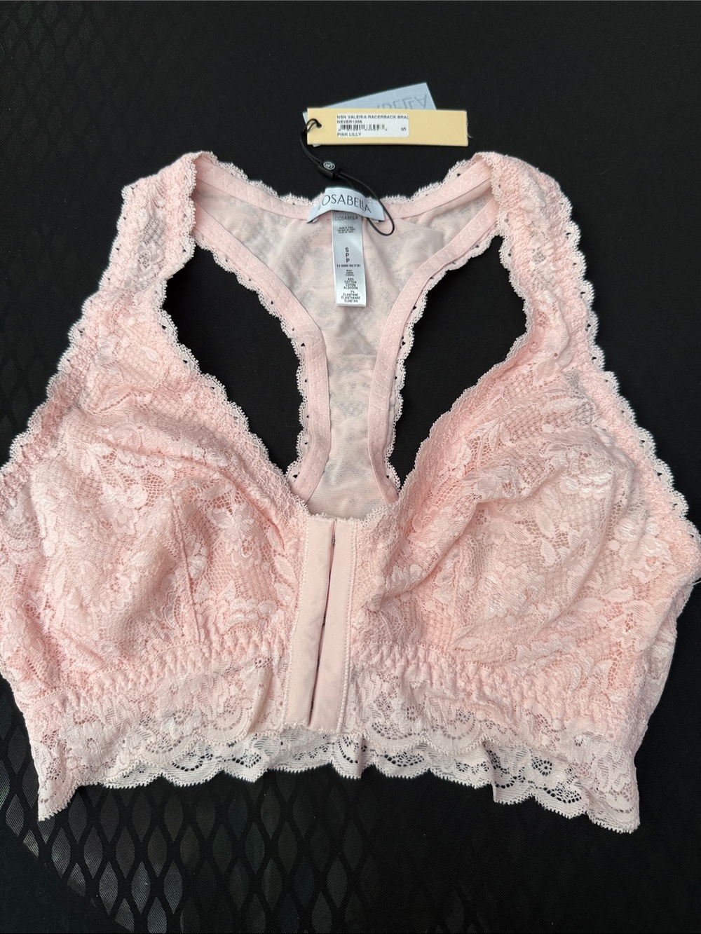 Cosabella Light Pink Lace Front-Closure Racerback Bralette